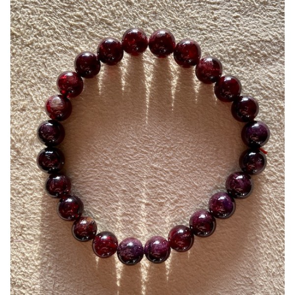 Bracelet Garnet Round Beads
